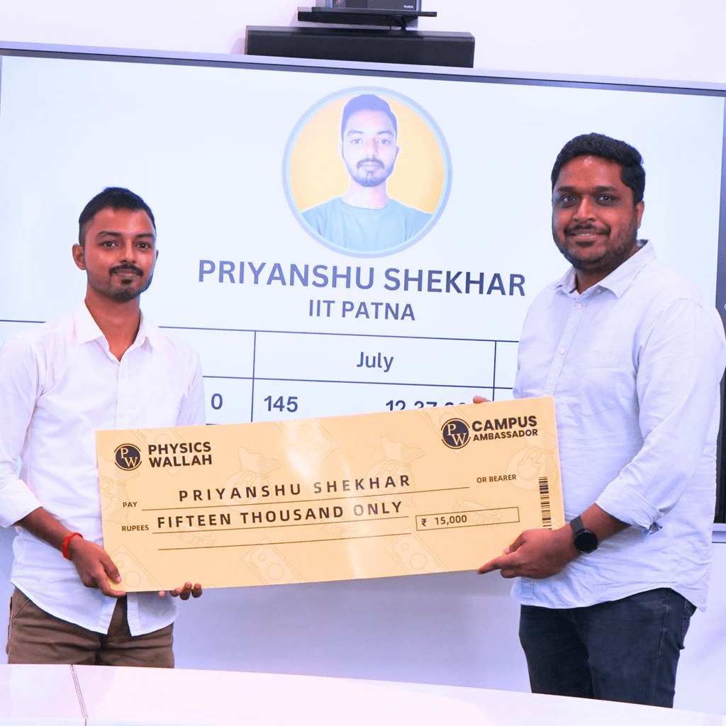 Priyanshu at PW Ambassador recognition ceremony